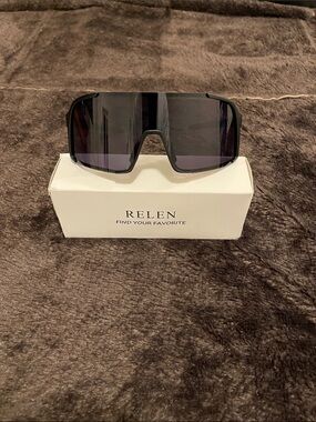 Men's Black Shield Sunglasses